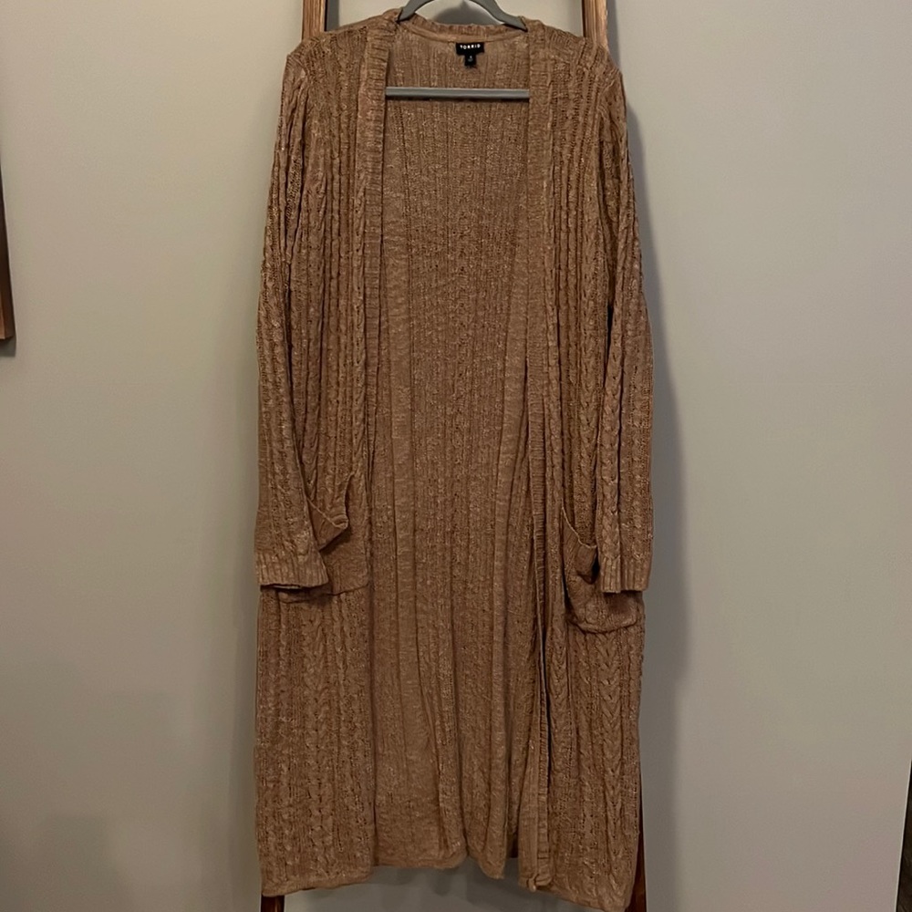 Torrid long cardigan/duster with pockets